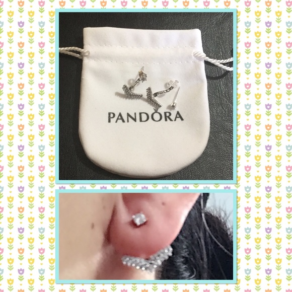 Pandora princess wish earrings clear CZ - Picture 2 of 3